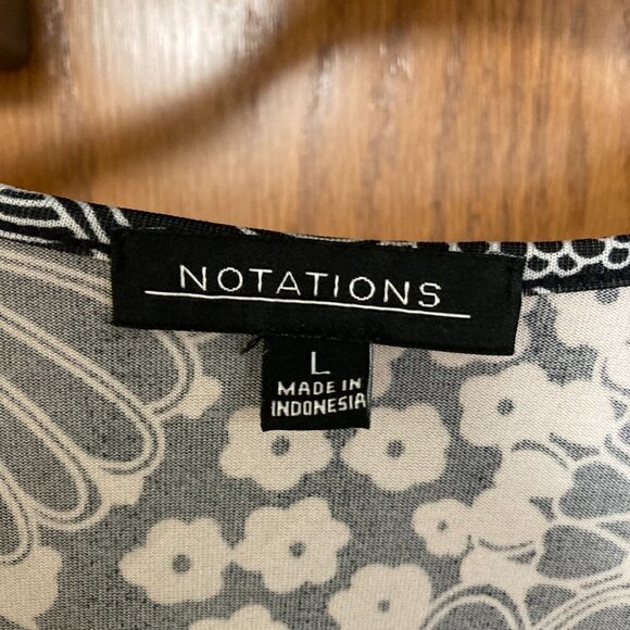 Notations black and white flowers sz l - Picture 2 of 2